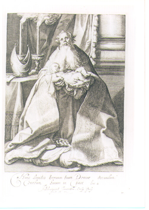 SAN SIMEONE (stampa) di Bloemaert Abraham, Van de Passe Crispyn I (sec. XVIII)
