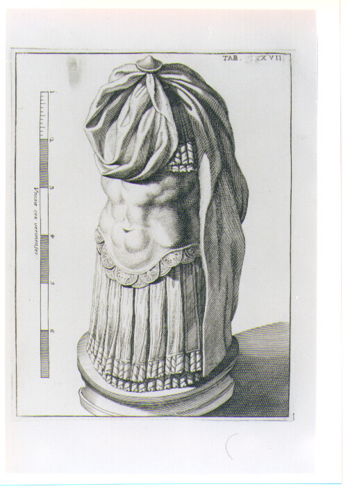 TRONCO MARMOREO CON ARMATURA ANTICA (stampa) di Zucchi Francesco (CERCHIA) (sec. XVIII)