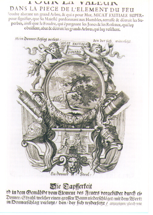 IMPRESA CON ALLEGORIA DELLA GIUSTIZIA (stampa) di Kraus Johann Ulrich (sec. XVIII)