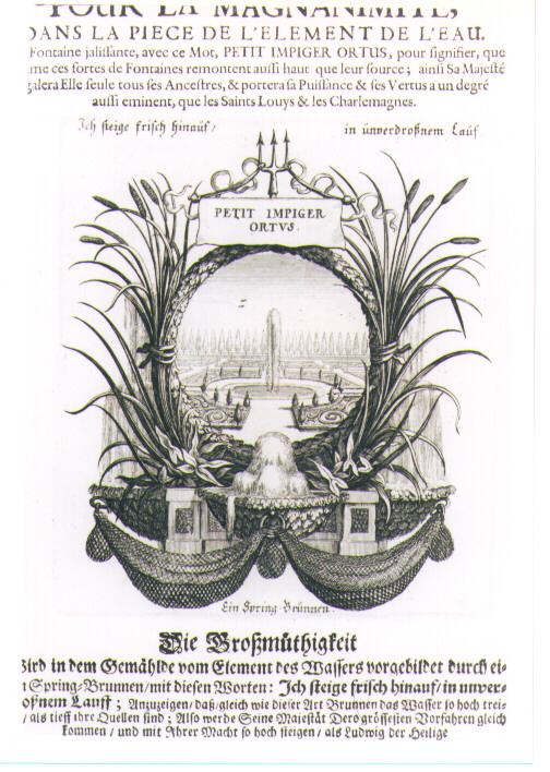 IMPRESA CON ALLEGORIA DELL'AMBIZIONE (stampa) di Kraus Johann Ulrich (sec. XVIII)