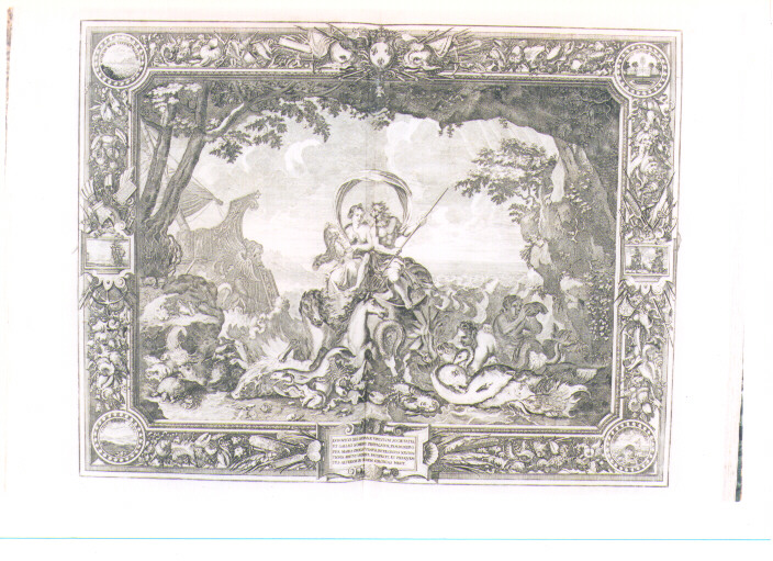 ALLEGORIA DEI QUATTRO ELEMENTI: ACQUA (stampa) di Kraus Johann Ulrich (sec. XVIII)