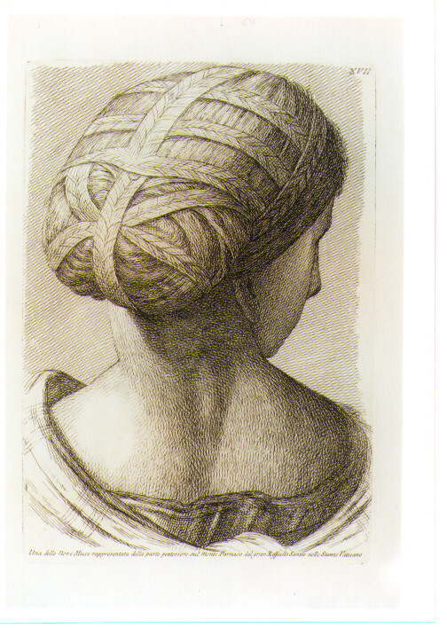 TESTA DI ERATO (stampa) di Sanzio Raffaello detto Raffaello (CERCHIA), Fidanza Paolo (sec. XVIII)