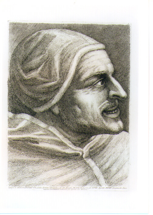 RITRATTO DI PAPA ALESSANDRO VI (stampa) di Vecellio Tiziano (CERCHIA), Fidanza Paolo (sec. XVIII)