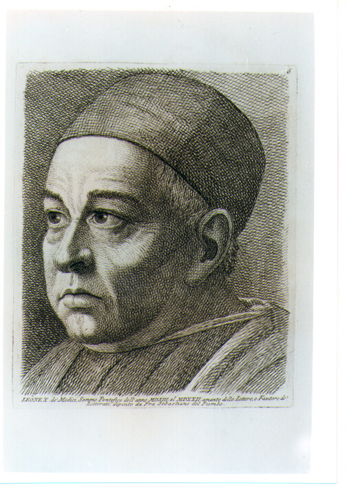 RITRATTO DI PAPA LEONE X (stampa) di Luciani Sebastiano detto Sebastiano del Piombo (CERCHIA), Fidanza Paolo (sec. XVIII)
