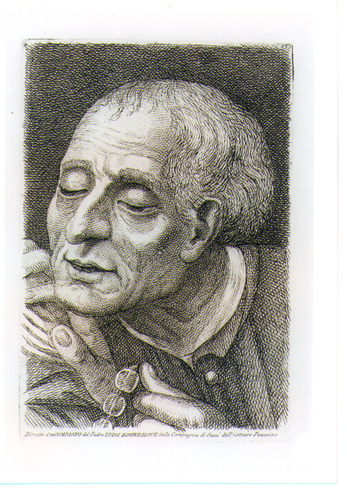 TESTA D'UOMO (stampa) di Poussin Nicolas (CERCHIA), Fidanza Paolo (sec. XVIII)