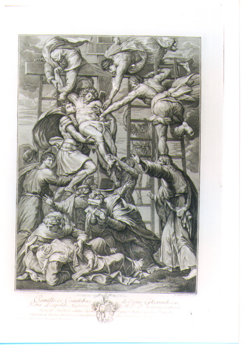DEPOSIZIONE DI CRISTO DALLA CROCE (stampa) di Ricciarelli Daniele detto Daniele da Volterra, Cecchi Giovanni Battista (sec. XVIII)