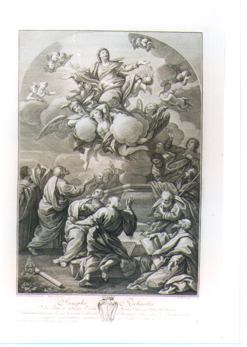 ASSUNZIONE DELLA MADONNA (stampa) di Gabbiani Antonio Domenico, Cecchi Giovanni Battista, Allegranti Ranieri (sec. XVIII)