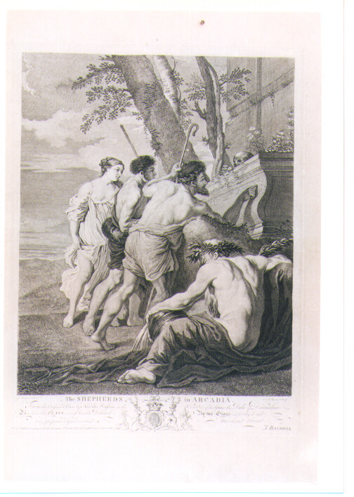 PASTORI IN ARCADIA (stampa) di Poussin Nicolas, Ravenet Simon François il Vecchio, Mortimer John Hamilton (sec. XVIII)