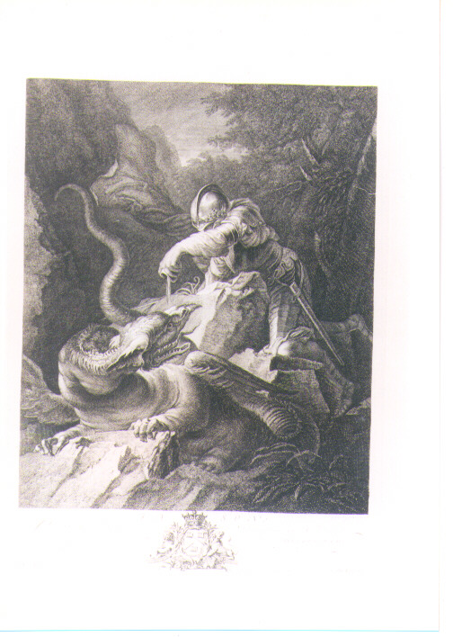 GIASONE COMBATTE CONTRO IL DRAGO (stampa) di Rosa Salvator, Boydell John, Earlom Richard (sec. XVIII)