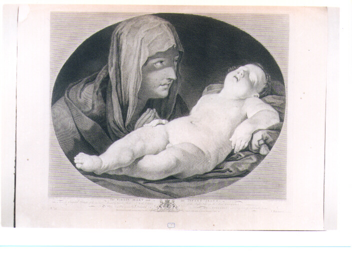 MADONNA CON BAMBINO (stampa) di Reni Guido, Ravenet Simon François il Vecchio, Mortimer John Hamilton (sec. XVIII)