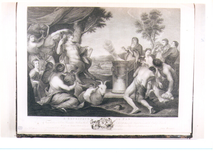 SACRIFICIO A PAN (stampa) di Sacchi Andrea, Aliamet François Germain (sec. XVIII)
