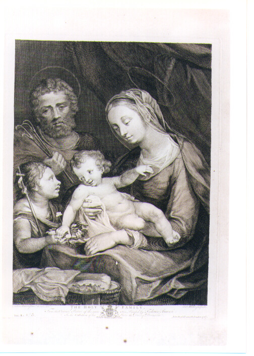 SACRA FAMIGLIA E SAN GIOVANNINO (stampa) di Fiori Federico detto Federico Barocci (sec. XVIII)