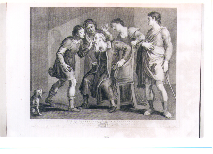 TOBIA RIDONA LA VISTA AL PADRE (stampa) di Carracci Agostino, Ravenet Simon François il Vecchio, Earlom Richard (sec. XVIII)