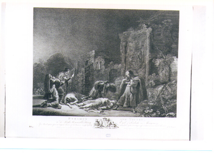 PIRAMO E TISBE (stampa) di Bramer Leonaert, Canot Pierre Charles (sec. XVIII)