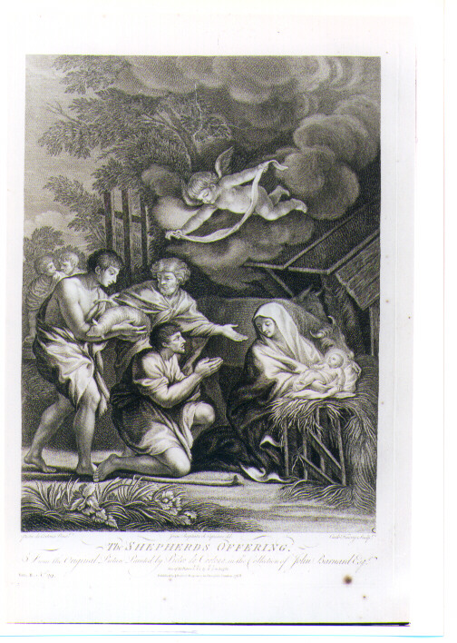 ADORAZIONE DEI PASTORI (stampa) di Berrettini Pietro detto Pietro da Cortona, Faucci Carlo, Cipriani Giovanni Battista (sec. XVIII)