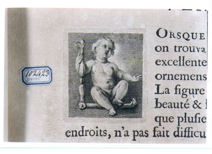 CAPOLETTERA L CON PUTTO (stampa) di Hortemels Frederic Eustache (sec. XVIII)