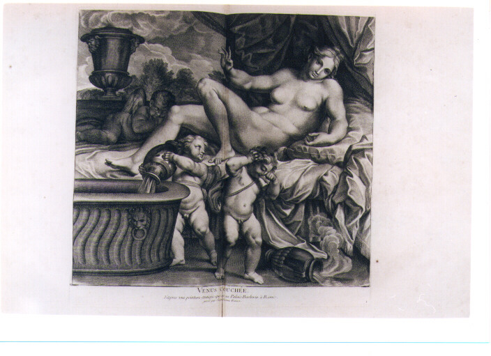 VENERE DISTESA (stampa) di Allegri Antonio detto Correggio (attribuito), Frezza Giovanni Gerolamo (sec. XVIII)