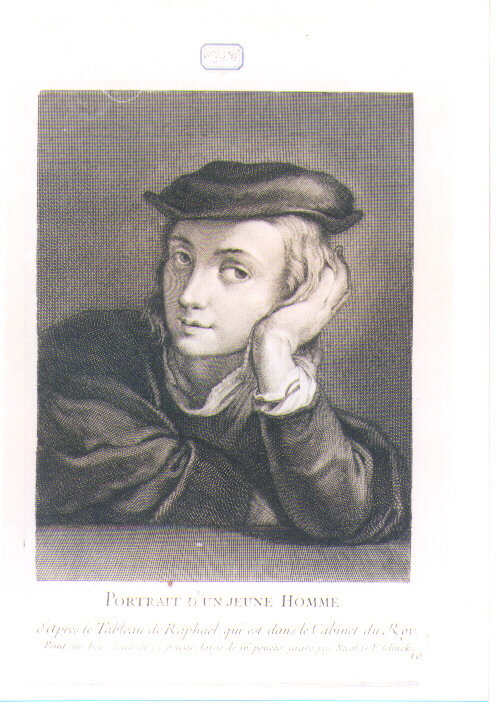 ritratto d'uomo (stampa) di Sanzio Raffaello detto Raffaello, Edelinck Nicolas Etienne (sec. XVIII)