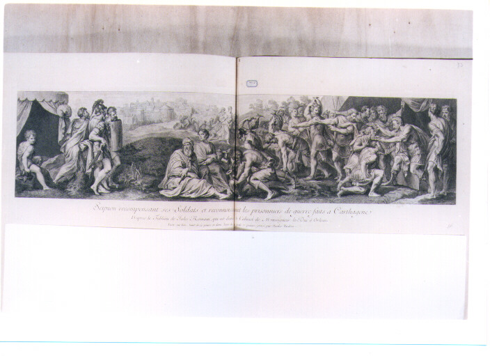 SCIPIONE RICOMPENSA I SUOI SOLDATI (stampa) di Pippi Giulio detto Giulio Romano, Tardieu Nicolas Henri (sec. XVIII)