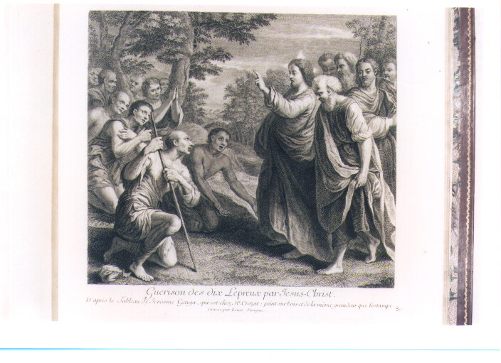 CRISTO GUARISCE I LEBBROSI (stampa) di Genga Girolamo, Surugue Louis (sec. XVIII)