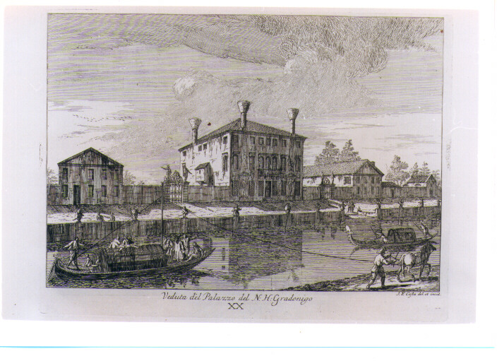 VEDUTA DEL PALAZZO GRADENIGO (stampa) di Costa Giovanni Francesco (sec. XVIII)