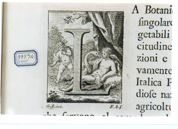 CAPOLETTERA L CON LEDA E IL CIGNO (stampa) di Zocchi Giuseppe, Allegrini Francesco (sec. XVIII)