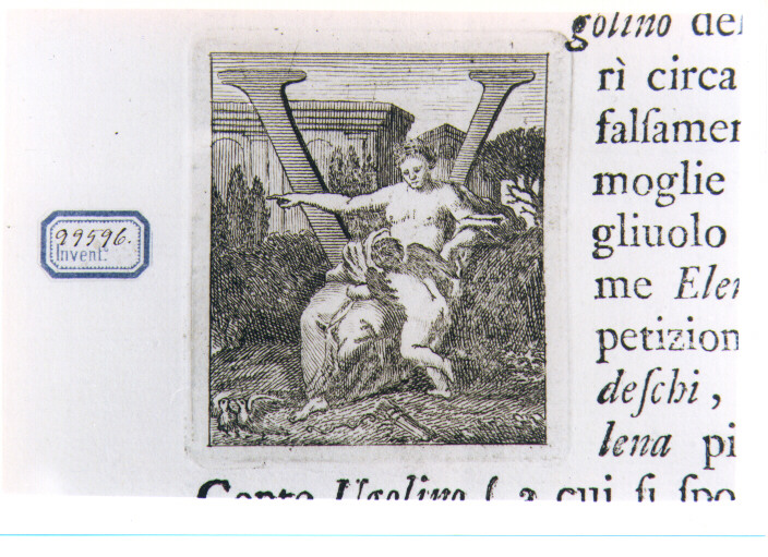 CAPOLETTERA V CON VENERE E CUPIDO (stampa) di Allegrini Francesco (attribuito) (sec. XVIII)