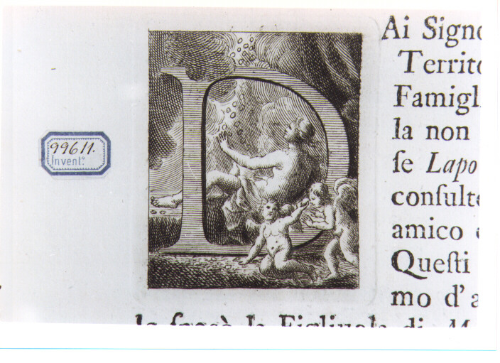 CAPOLETTERA D CON DANAE (stampa) di Allegrini Francesco (attribuito) (sec. XVIII)