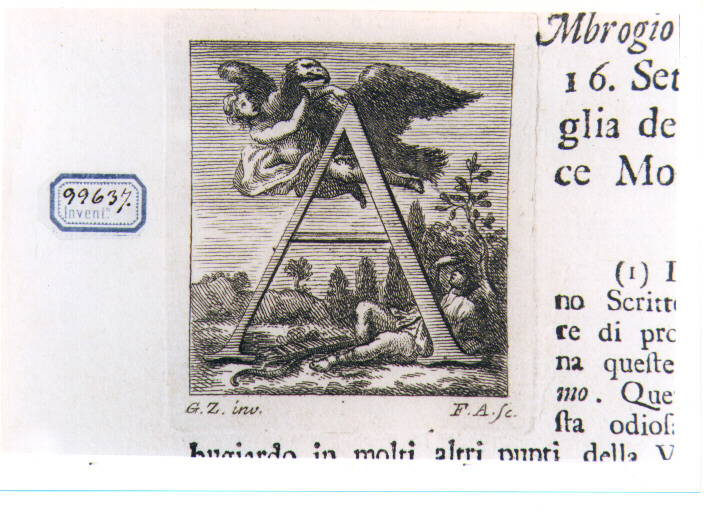 CAPOLETTERA A CON RATTO DI GANIMEDE (stampa) di Zocchi Giuseppe, Allegrini Francesco (sec. XVIII)