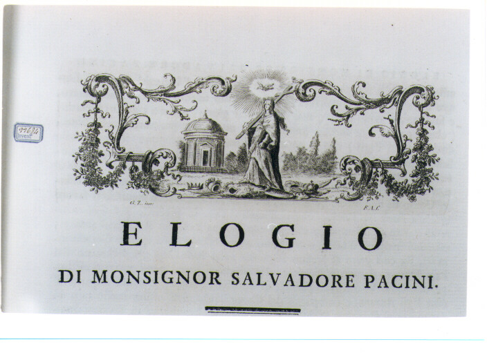 ALLEGORIA DELLA RELIGIONE (stampa) di Zocchi Giuseppe, Allegrini Francesco (sec. XVIII)