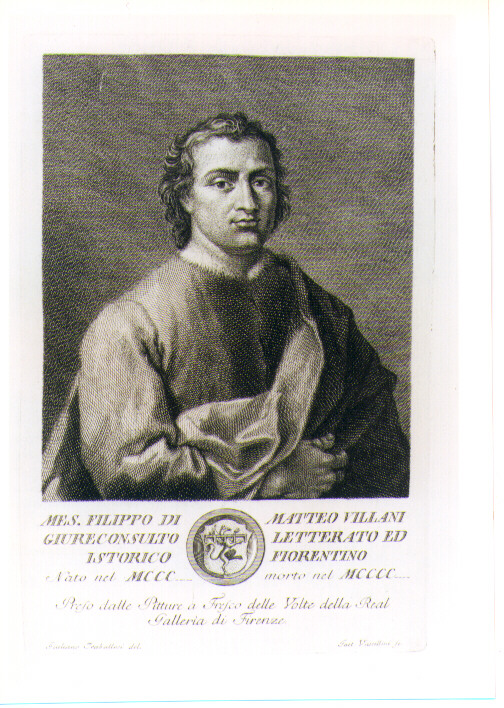 RITRATTO DI FILIPPO VILLANI (stampa) di Vascellini Gaetano, Traballesi Giuliano (sec. XVIII)