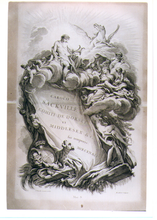 MONUMENTO FUNEBRE DI CHARLES SACKEVILLE (stampa) di Boucher Francois (sec. XVIII)