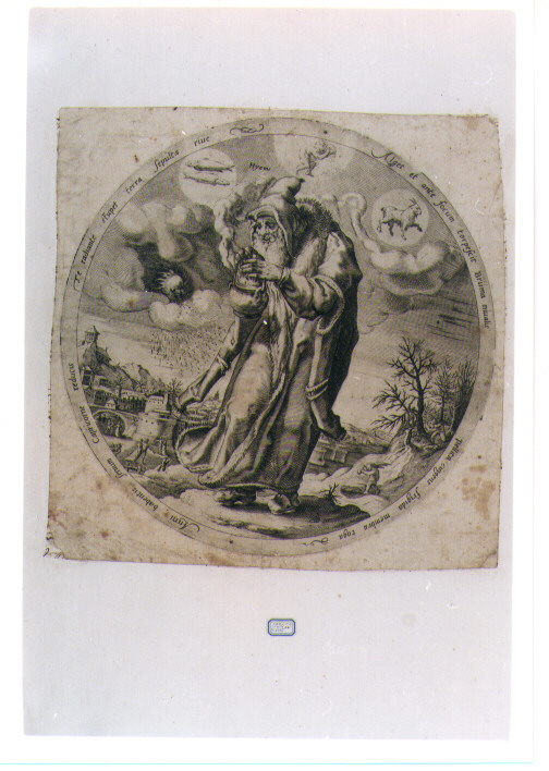 ALLEGORIA DELL'INVERNO (stampa controfondata) di Goltzius Hendrick, Pauli Jean Antoine (sec. XVII)