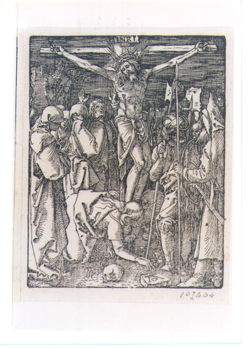 CROCIFISSIONE DI CRISTO (stampa controfondata) di Durer Albrecht (sec. XVI)