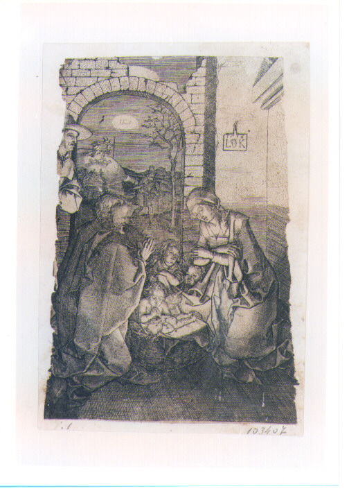NATIVITA' DI GESU' (stampa controfondata smarginata) di Krug Ludwig (sec. XVI)