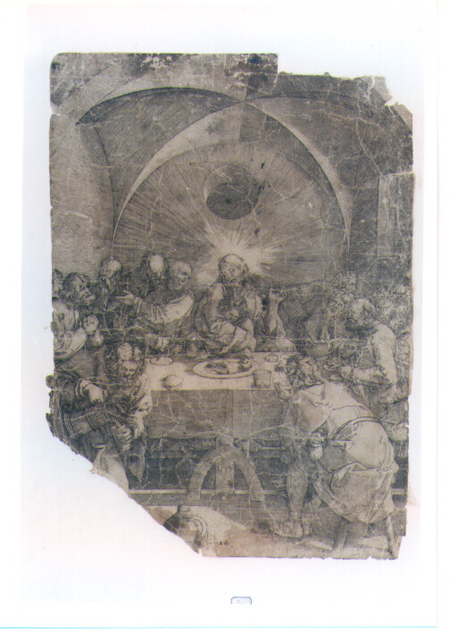 ULTIMA CENA (stampa controfondata smarginata) di Durer Albrecht, De Musi Agostino (sec. XVI)