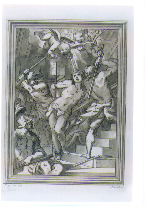 FLAGELLAZIONE DI CRISTO (stampa a colori) di Scacciati Andrea II, Paggi Giovanni Battista (sec. XVIII)