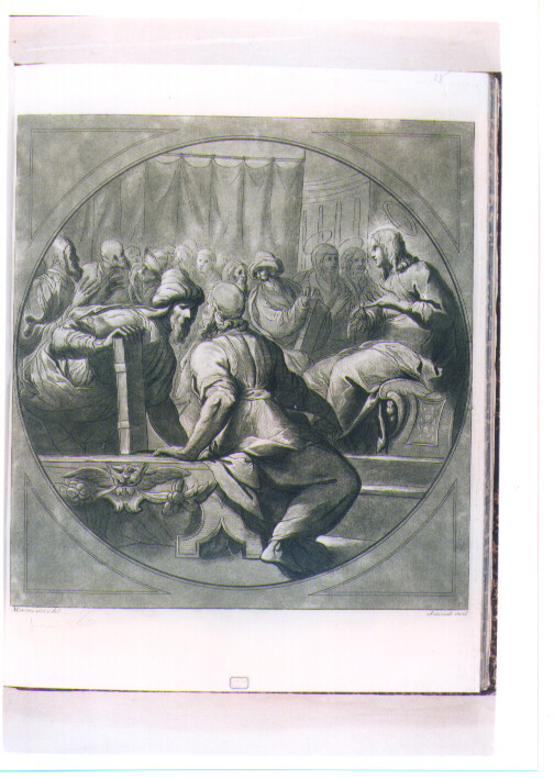 DISPUTA DI GESU' CON I DOTTORI DEL TEMPIO (stampa a colori) di Moroni Giovan Battista, Scacciati Andrea II (sec. XVIII)