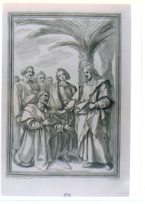 CRISTO CONSEGNA LE CHIAVI A SAN PIETRO (stampa a colori) di Chimenti Jacopo detto Empoli, Scacciati Andrea II (sec. XVIII)