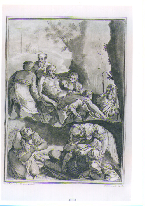 TRASPORTO DI CRISTO AL SEPOLCRO (stampa a colori) di Robusti Jacopo detto Tintoretto, Scacciati Andrea II (sec. XVIII)