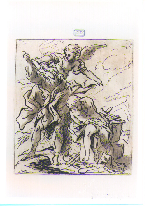 SACRIFICIO DI ISACCO (stampa a colori) di Gabbiani Antonio Domenico, Chiocchi Antonio (sec. XVIII)