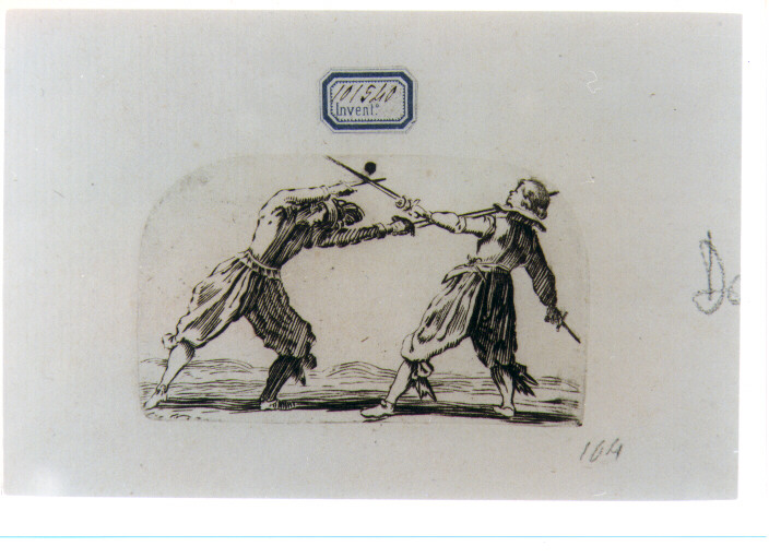 SOLDATI CHE TIRANO DI SCHERMA (stampa) di Della Bella Stefano (CERCHIA) (sec. XVII)