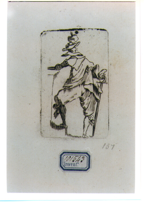FIGURA MASCHILE DI SOLDATO (stampa) di Della Bella Stefano (CERCHIA) (sec. XVII)
