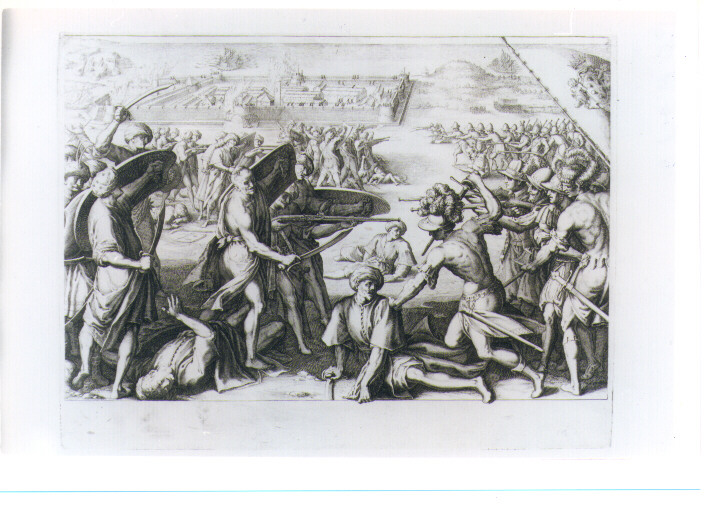 COMBATTIMENTO TRA I TURCHI E LE TRUPPE DI FERDINANDO I (stampa) di Rosselli Matteo, Barbatelli Bernardino detto Poccetti, Tempesta Antonio, Callot Jacques (sec. XVII)