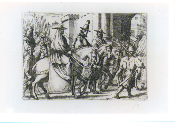 SCENE DELLA VITA DI MARGHERITA D'AUSTRIA SPOSA DI FILIPPO III RE DI SPAGNA (stampa) di Tempesta Antonio, Callot Jacques (prima metà sec. XVII)