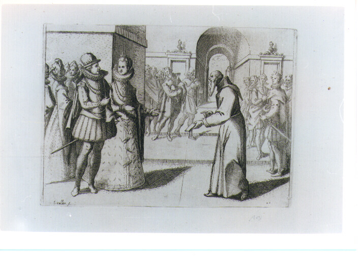 SCENE DELLA VITA DI MARGHERITA D'AUSTRIA SPOSA DI FILIPPO III RE DI SPAGNA (stampa) di Tempesta Antonio, Callot Jacques (prima metà sec. XVII)
