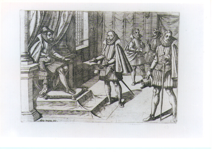 SCENE DELLA VITA DI MARGHERITA D'AUSTRIA SPOSA DI FILIPPO III RE DI SPAGNA (stampa) di Tempesta Antonio (prima metà sec. XVII)