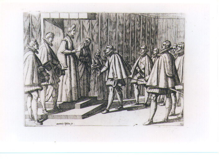 SCENE DELLA VITA DI MARGHERITA D'AUSTRIA SPOSA DI FILIPPO III RE DI SPAGNA (stampa) di Tempesta Antonio (prima metà sec. XVII)