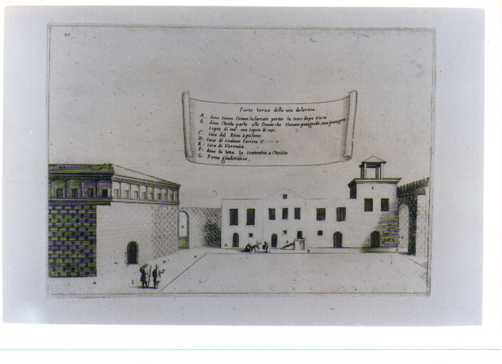 VEDUTA DELLA TERZA PARTE DELLA VIA CRUCIS (stampa) di Amico Bernardino, Callot Jacques (sec. XVII)