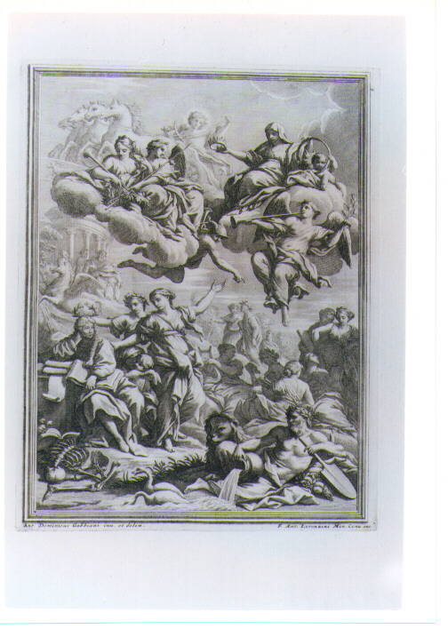 DANTE E BEATRICE NEL PARADISO (stampa) di Gabbiani Antonio Domenico, Lorenzini Giovanni Antonio detto Fra Antonio (sec. XVII)